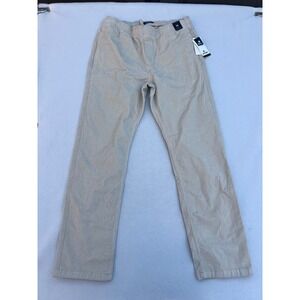 Rip Curl Mens Corduroy Pants Medium Beige Straight Fit Elastic Waist Stretch
